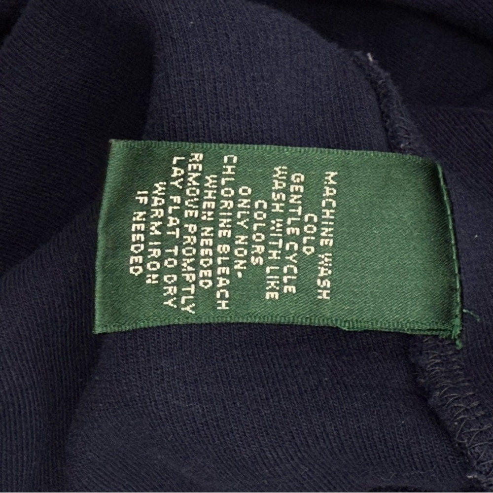 Lauren Ralph Lauren Vintage Cardigan Jacket Navy White Collar Gold Logo Buttons - Picture 10 of 11